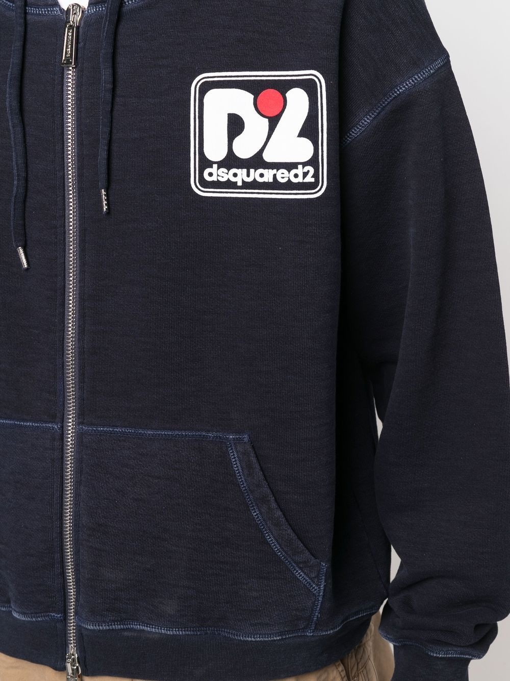 logo-print zip-up hoodie - 5