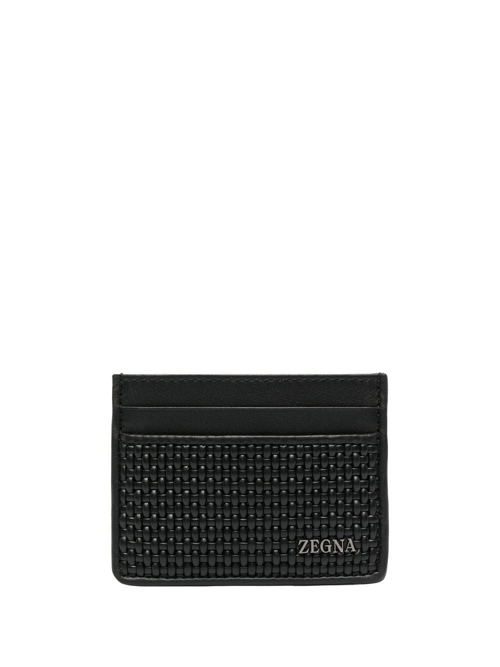 textured embossed-logo cardholder - 1