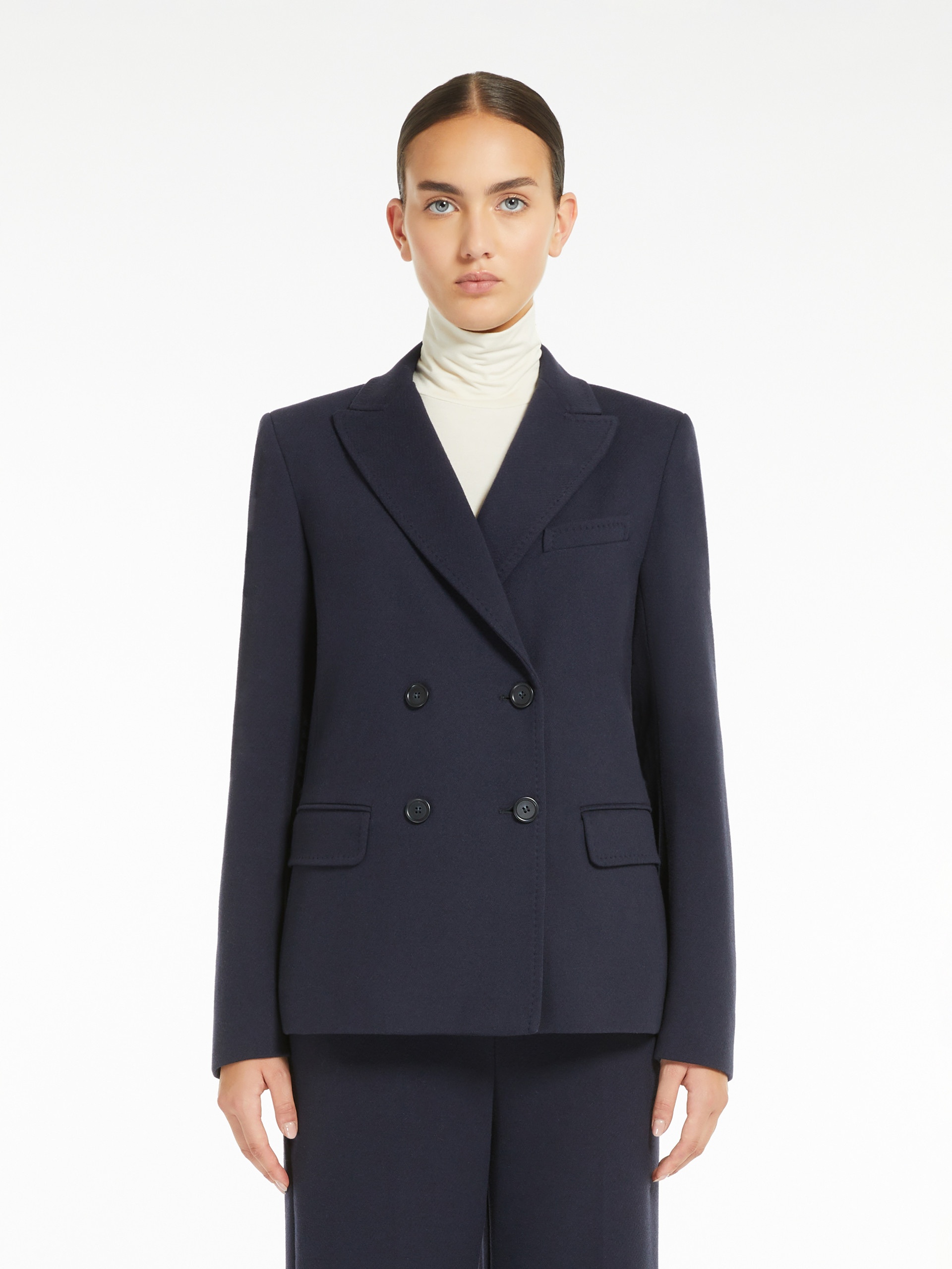 FUNGHI Double-breasted jacquard jersey blazer - 3