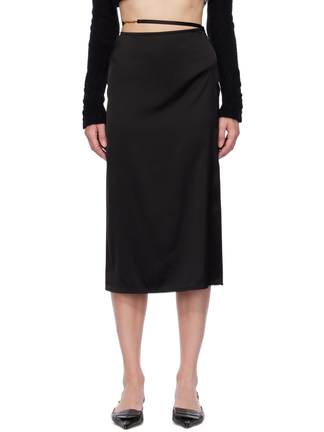 Black Le Papier 'La Jupe Notte' Midi Skirt - 1