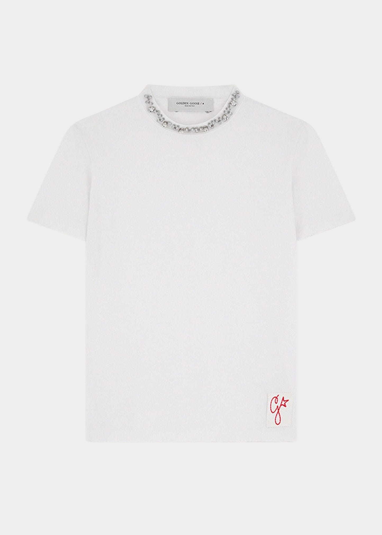 Distressed Short-Sleeve Embellished T-Shirt - 5