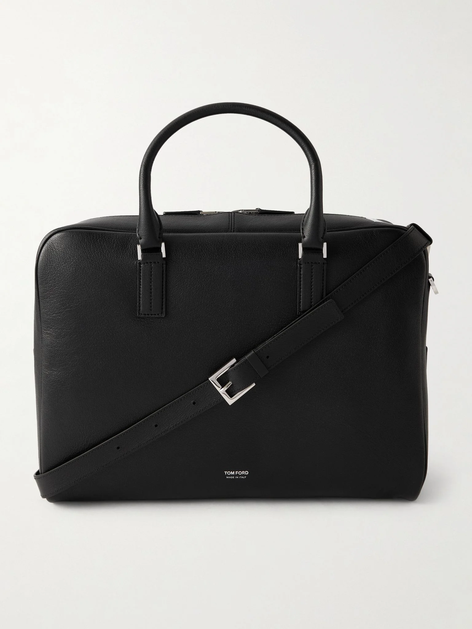 Full-Grain Leather Briefcase Black - 1