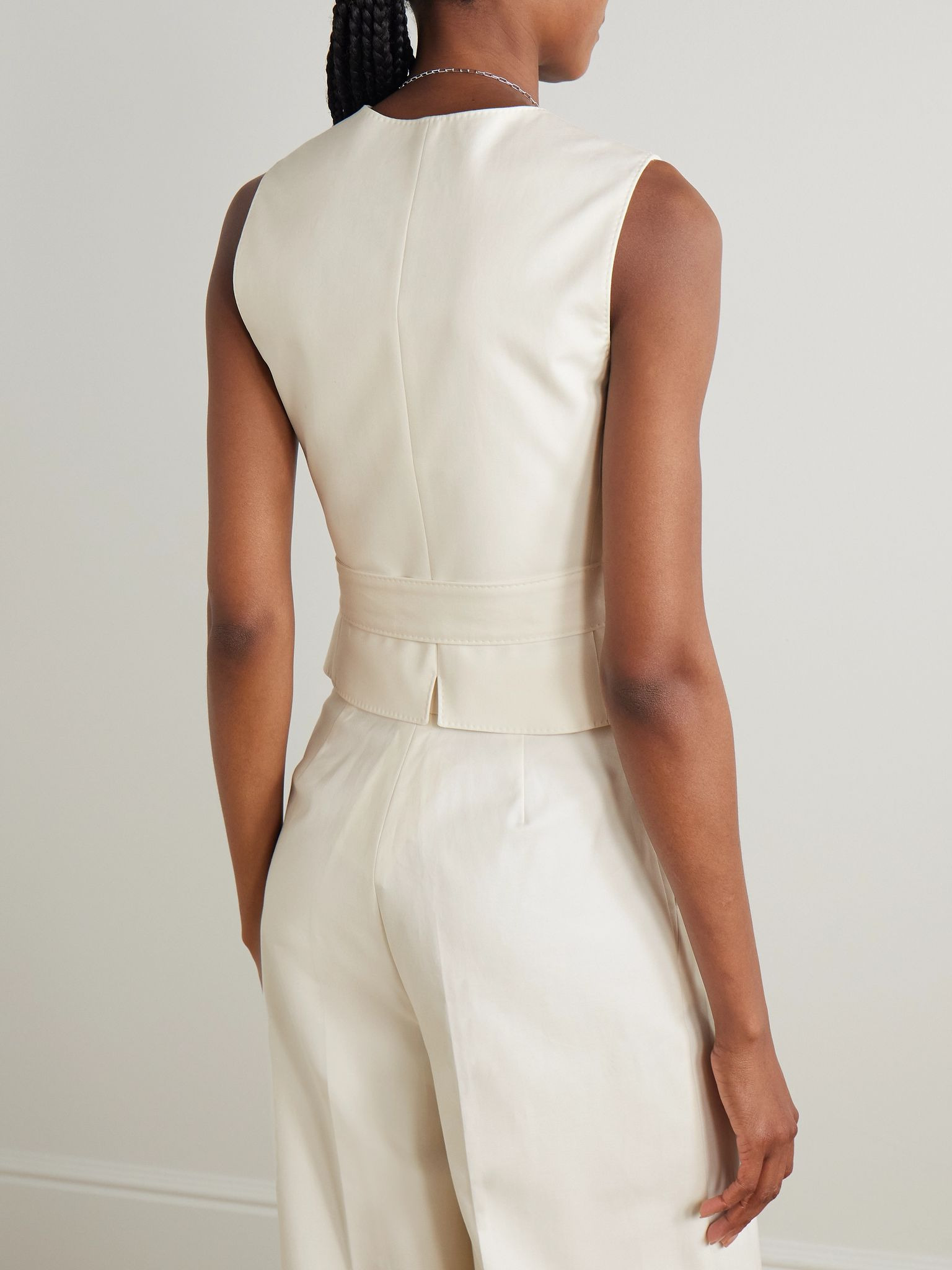 Zampa cotton-blend wrap vest White - 3