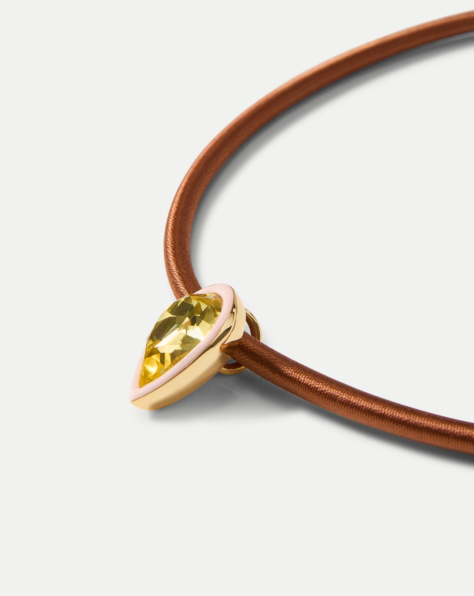 BROWN CORD PENDANT NECKLACE - 3