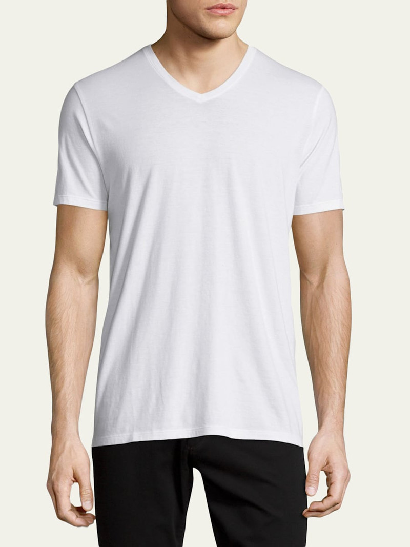 Vince Short-Sleeve V-Neck Jersey T-Shirt, Gray outlook