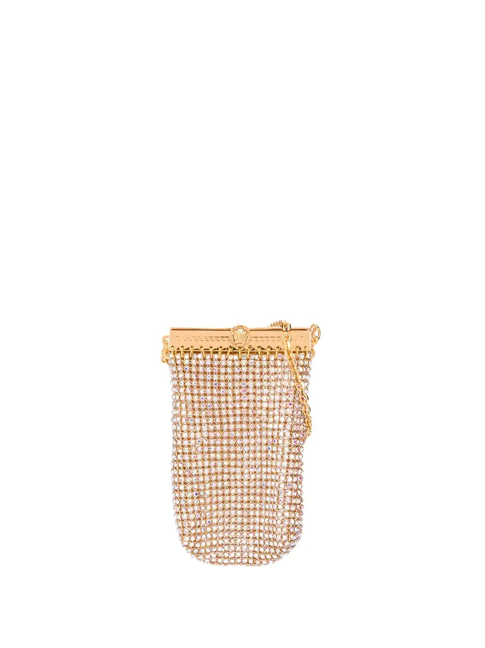 gold-tone crystal pouch bag - 1