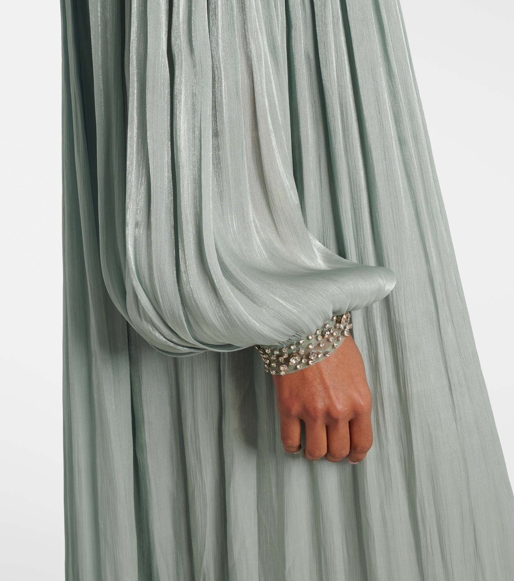 Ellima embellished plissé georgette gown - 5