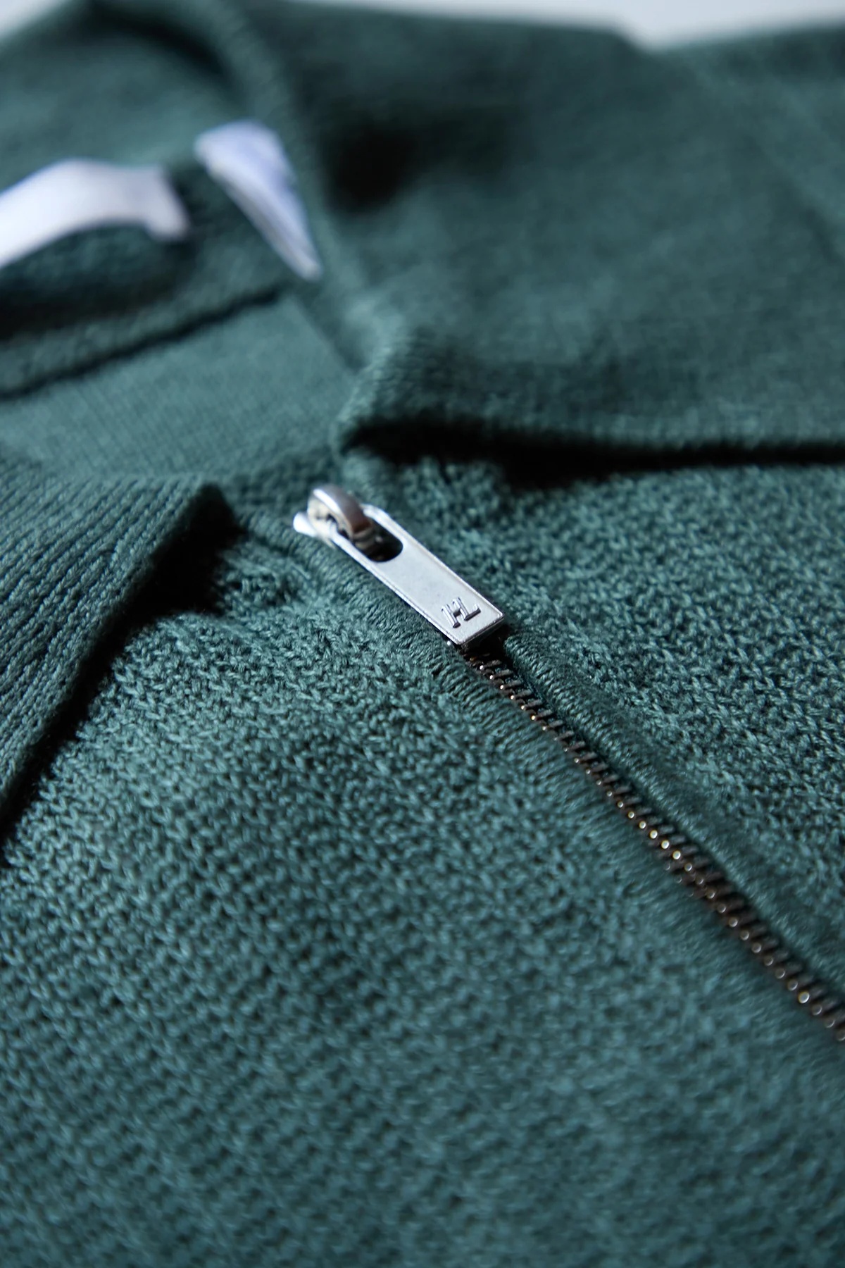 Helmut Lang Short Sleeve Zip Polo Blue Green - 3
