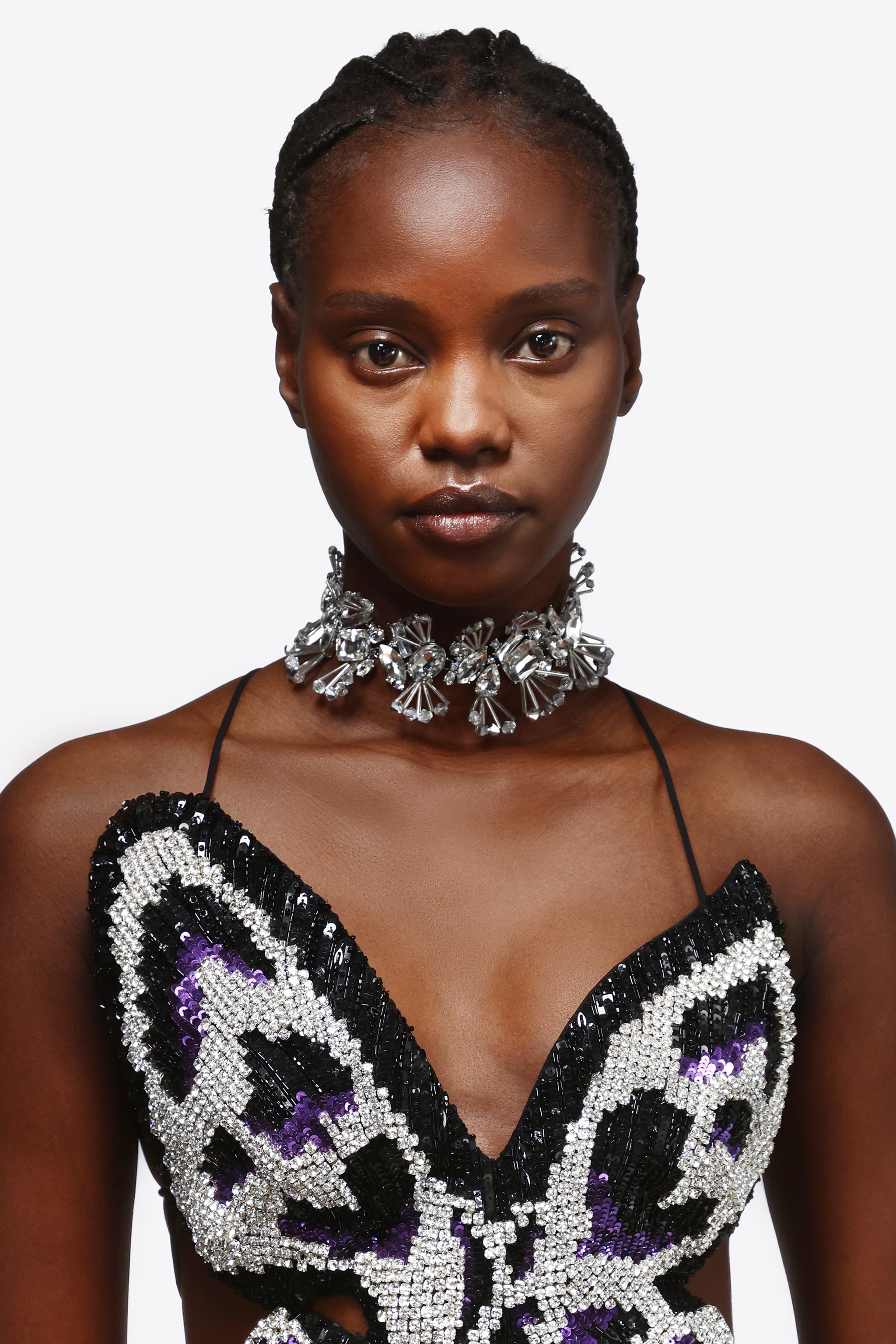DISTRESSED CRYSTAL CHOKER - 1