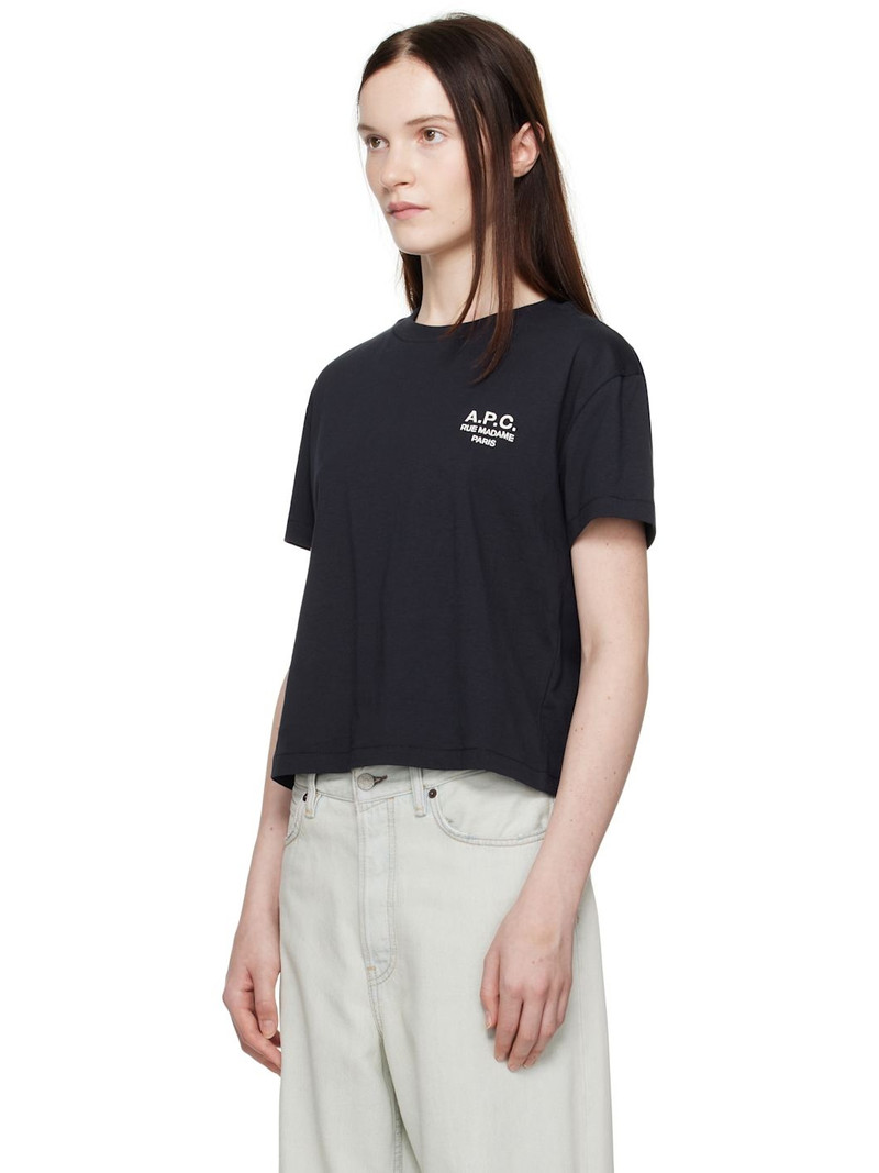 A.P.C. Navy Boxy 'Rue Madame' T-shirt outlook
