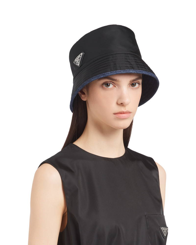 Prada Re-Nylon and denim bucket hat outlook