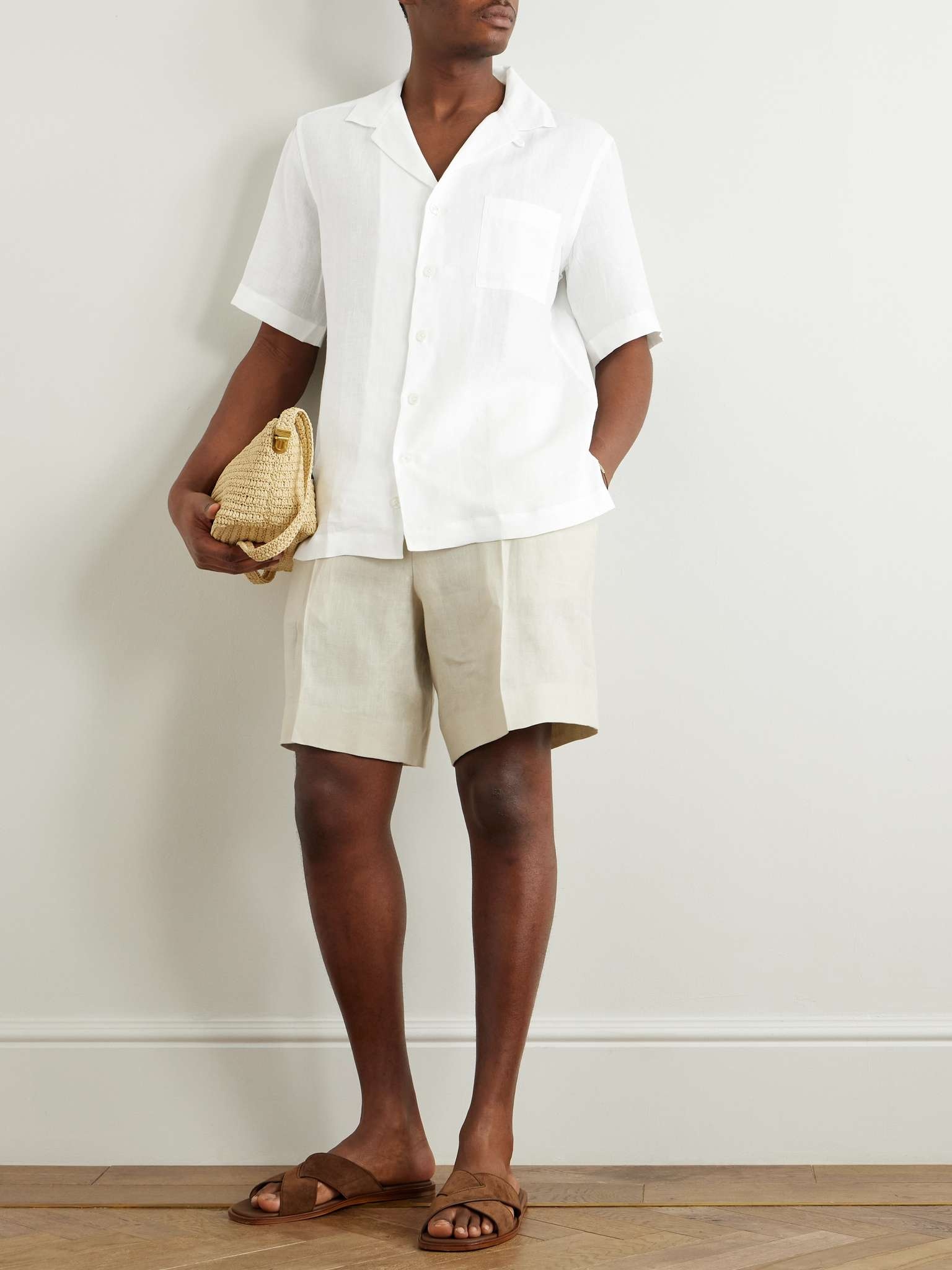 Convertible-Collar Linen Shirt - 2