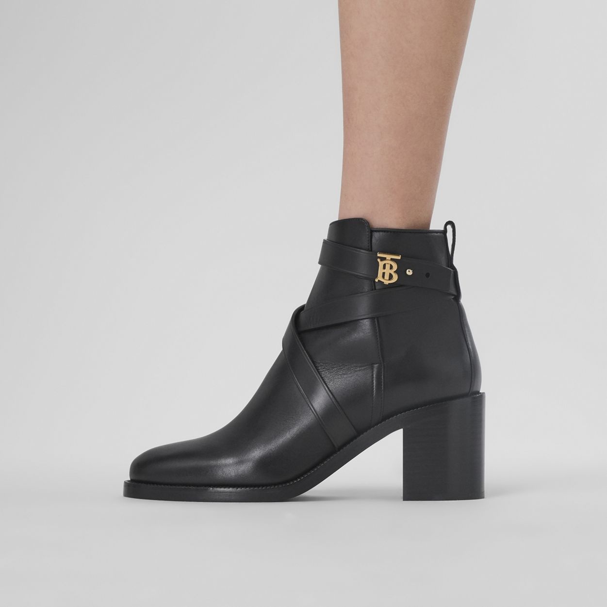 Monogram Motif Leather Ankle Boots - 3