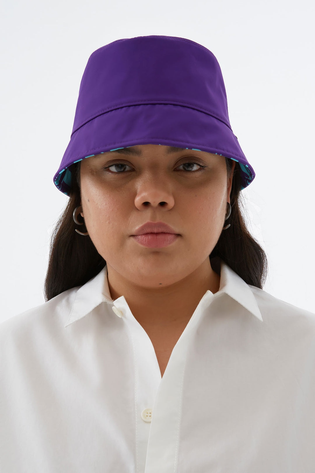 REVERSIBLE AZURE & PURPLE LOGO BUCKET HAT - 6