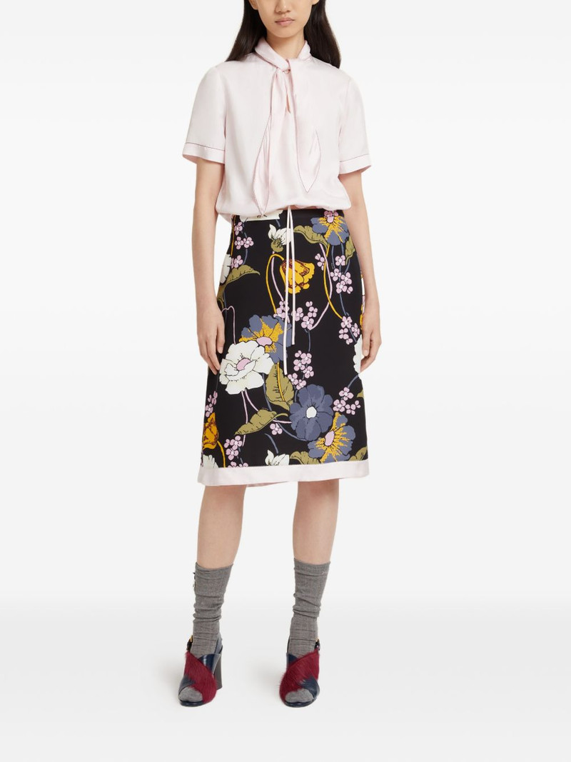 Marni floral-print midi skirt outlook