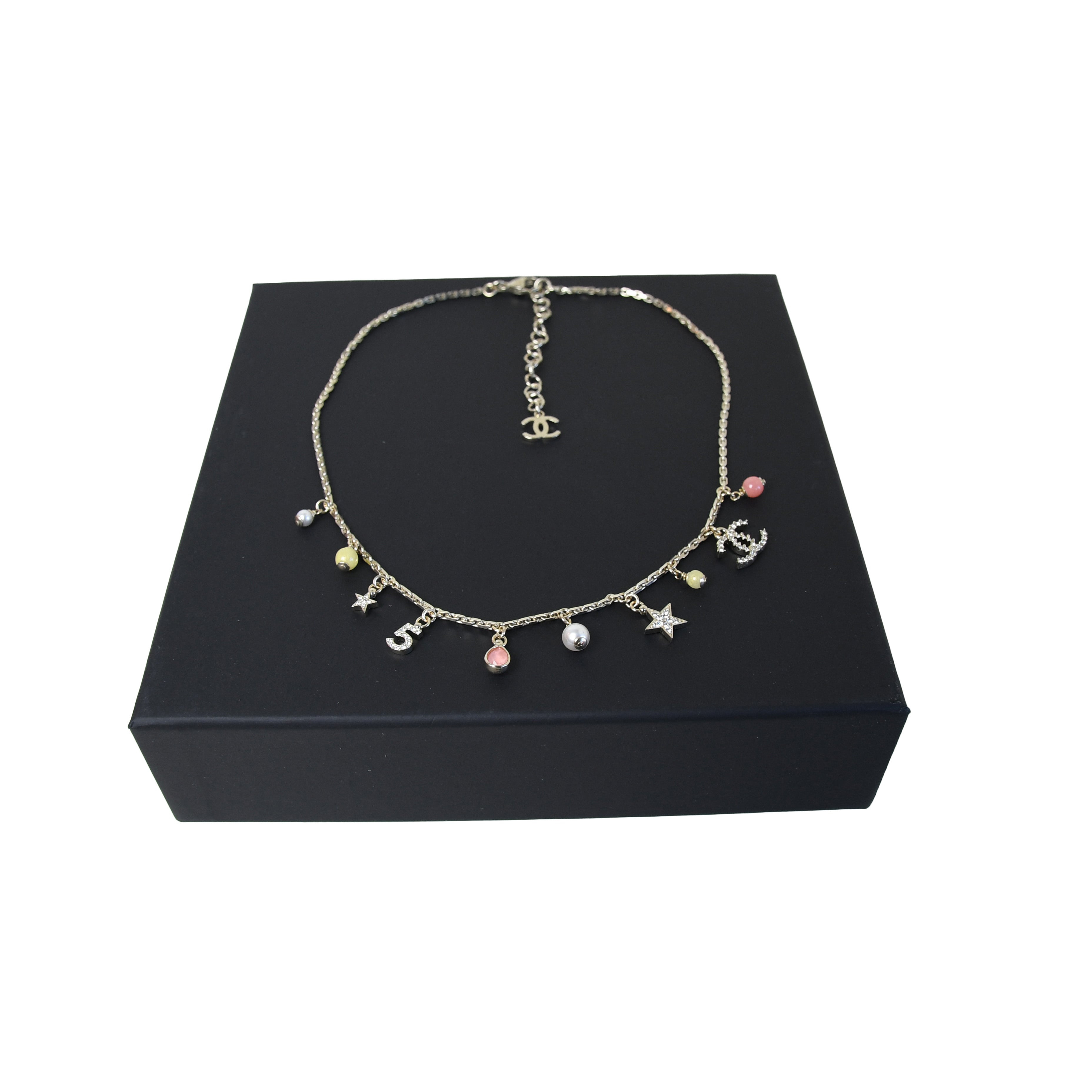 Chanel Crystal Necklace Gold Multicolor - 2