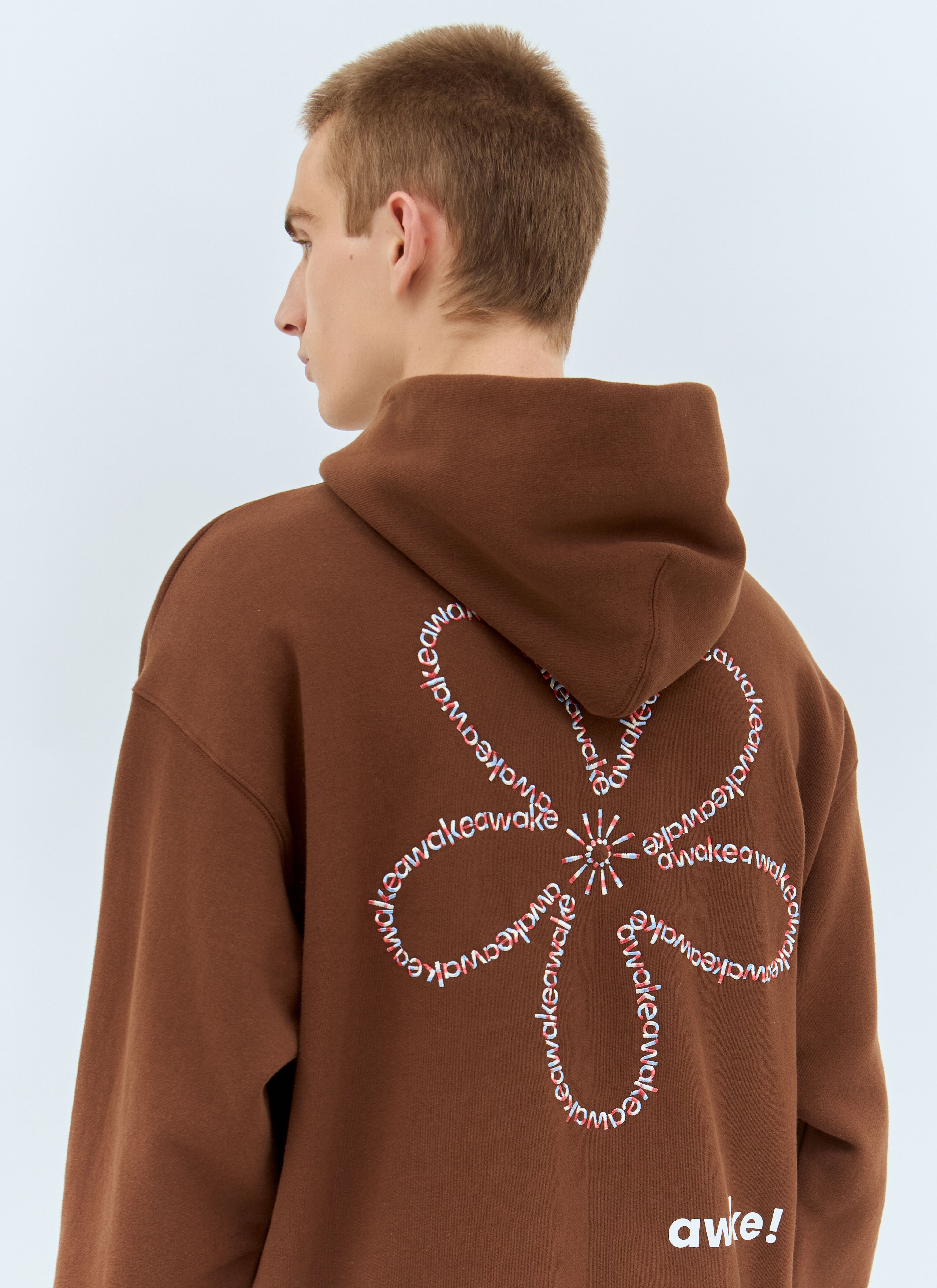 Flower Stamp Zip Hooded Sweatshirt - 5