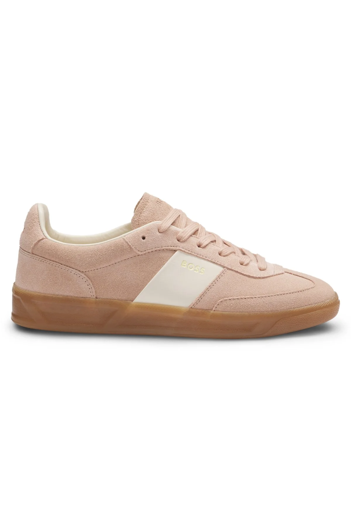 SUEDE TRAINERS WITH SMOOTH-LEATHER TRIMS - 1