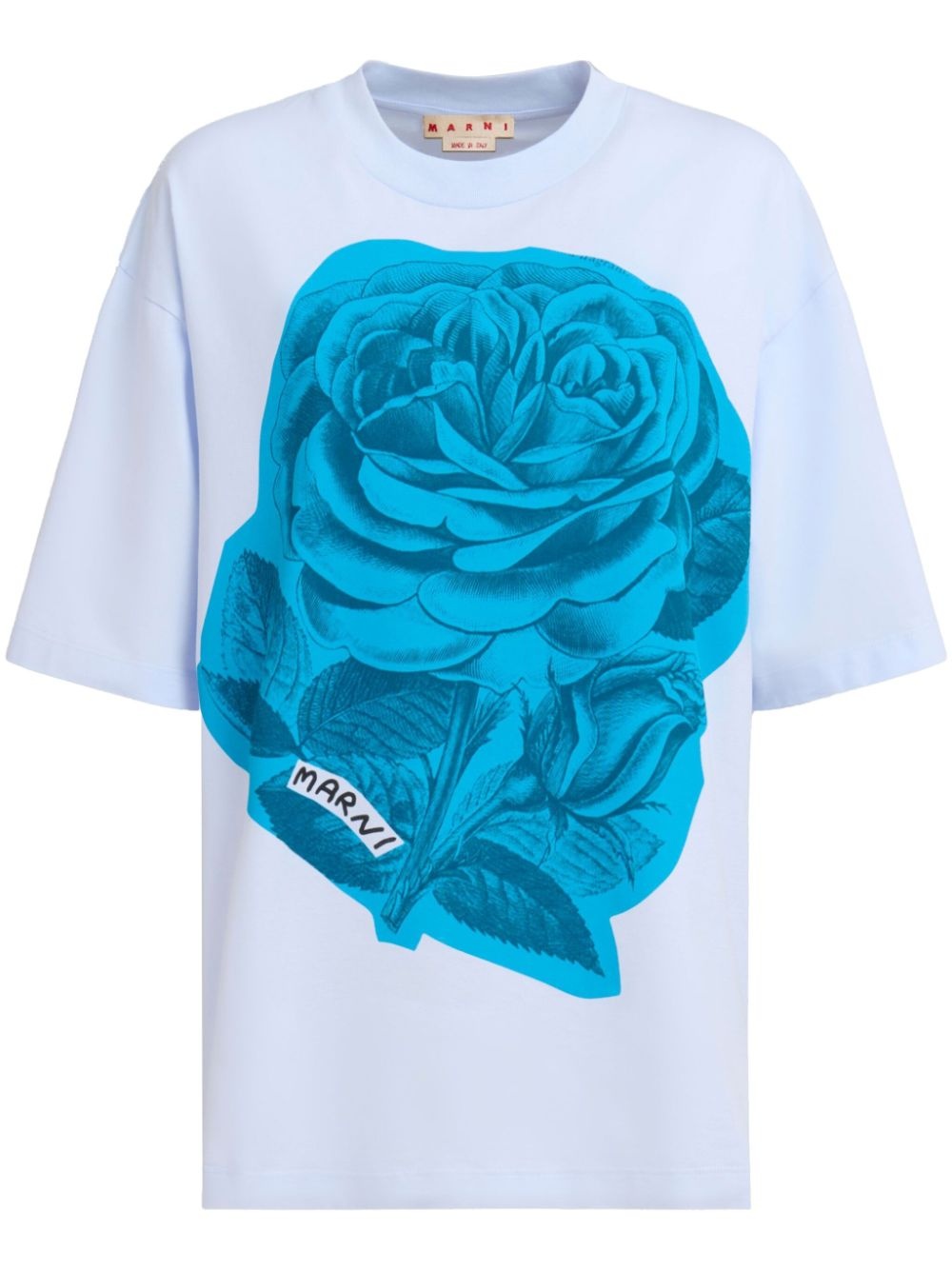 rose-print cotton T-shirt - 1