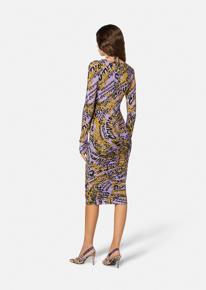 Logo Brush Couture Midi Dress 4