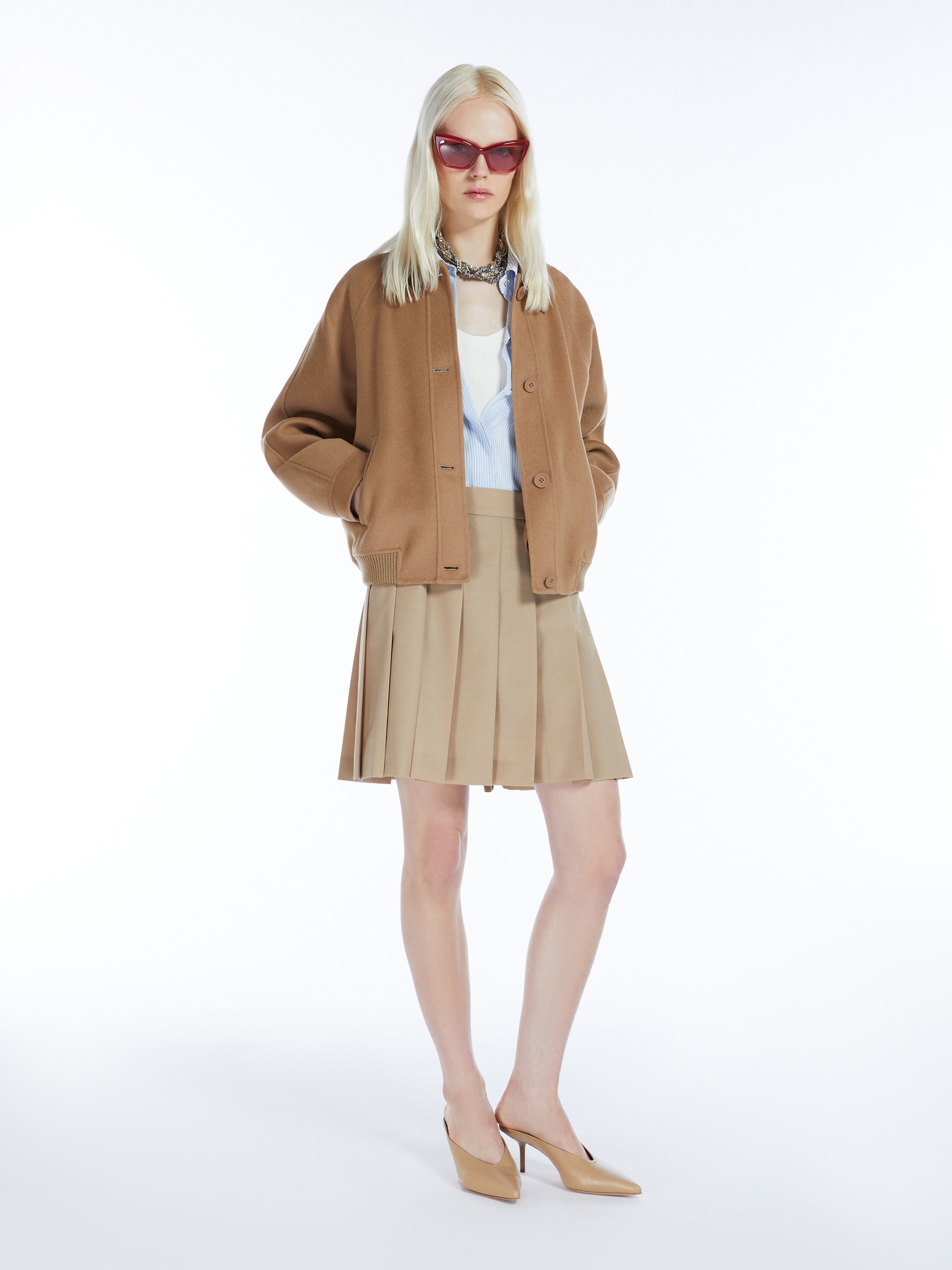 ANGEL Pleated gabardine skirt - 2