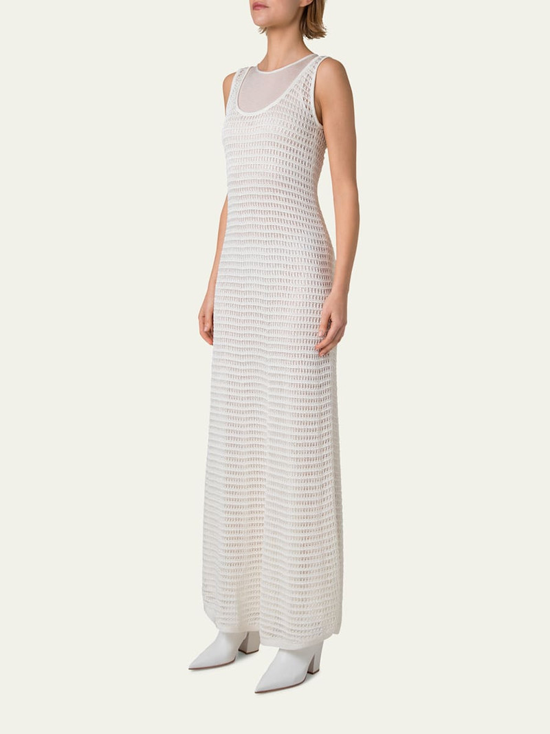 AKRIS Crochet & Knit Layered Maxi Dress outlook