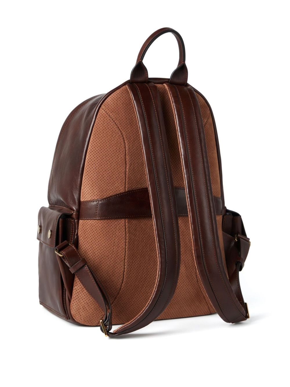 logo-print leather backpack - 3