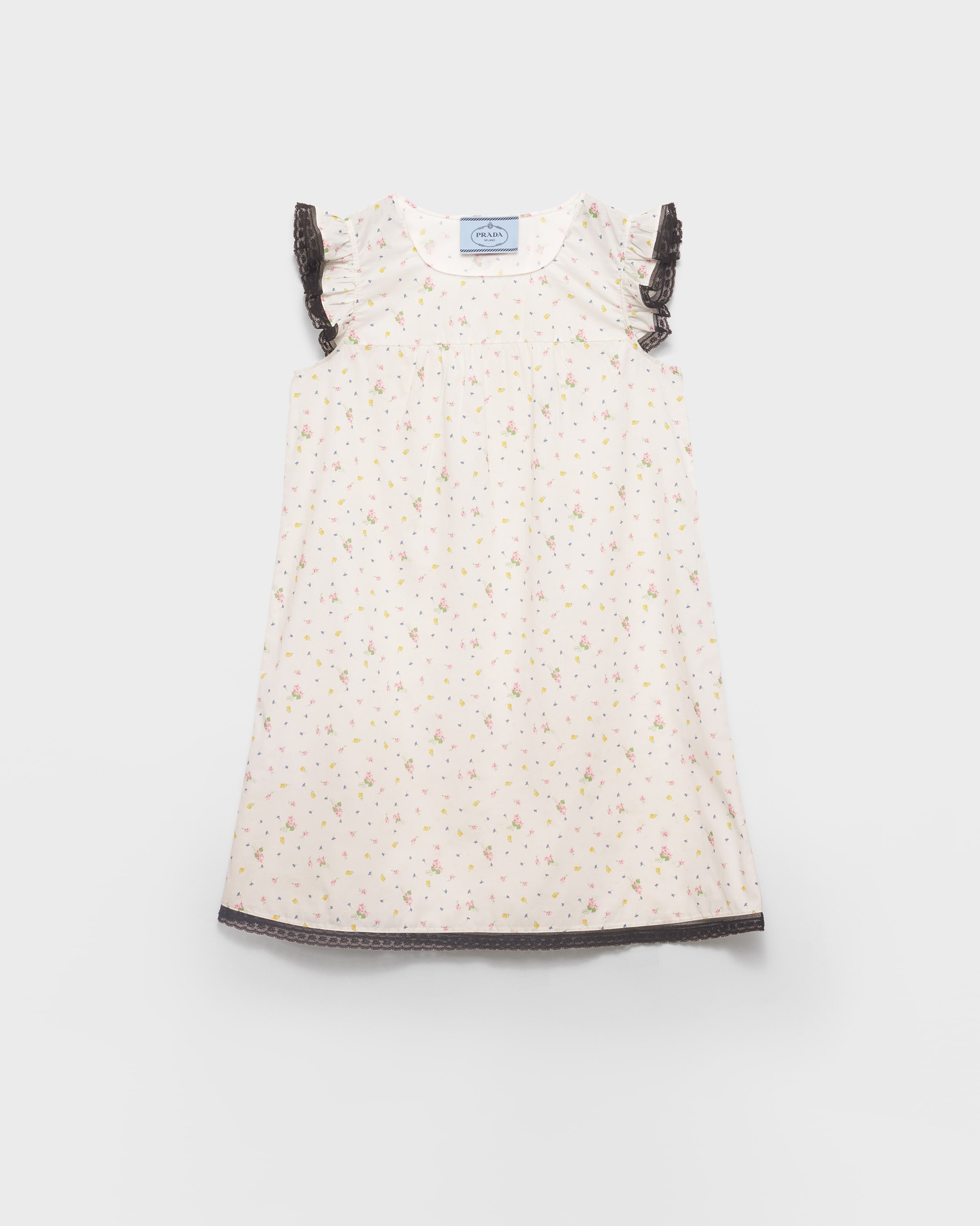 Floral print cotton batiste mini-dress - 1
