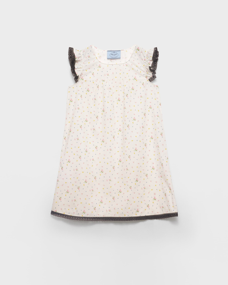 Floral print cotton batiste mini-dress 1