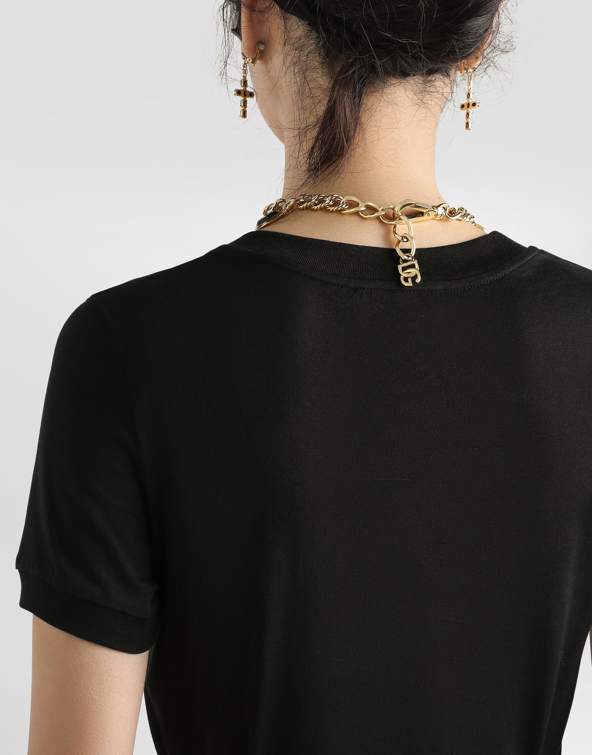 Jersey t-shirt with DG embroidery and bow - 5