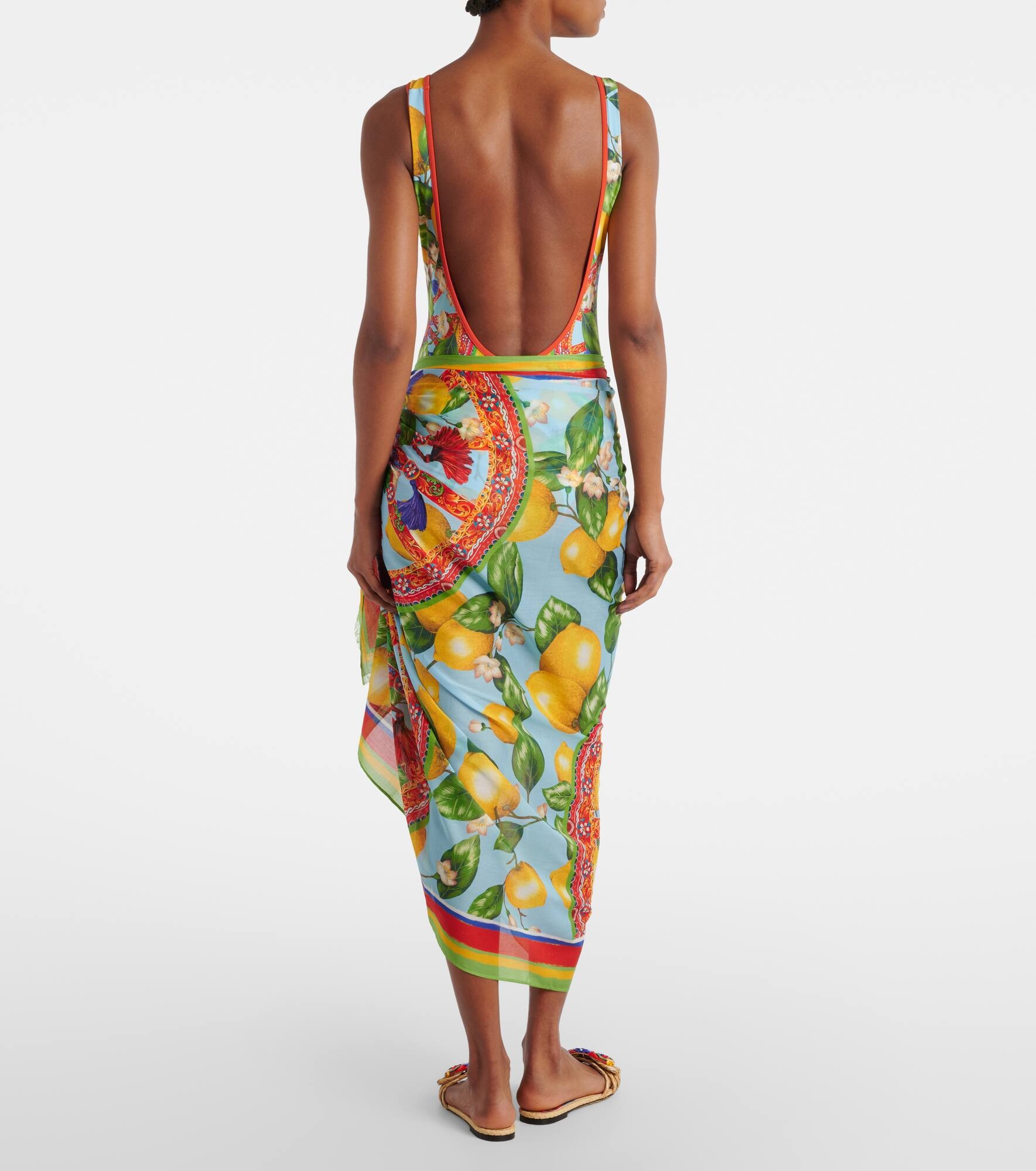 Printed cotton beach cover-up - 3