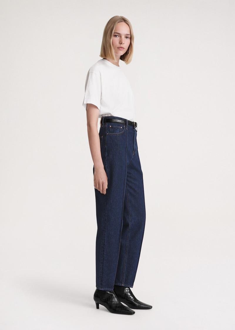 Tapered leg denim dark indigo 3