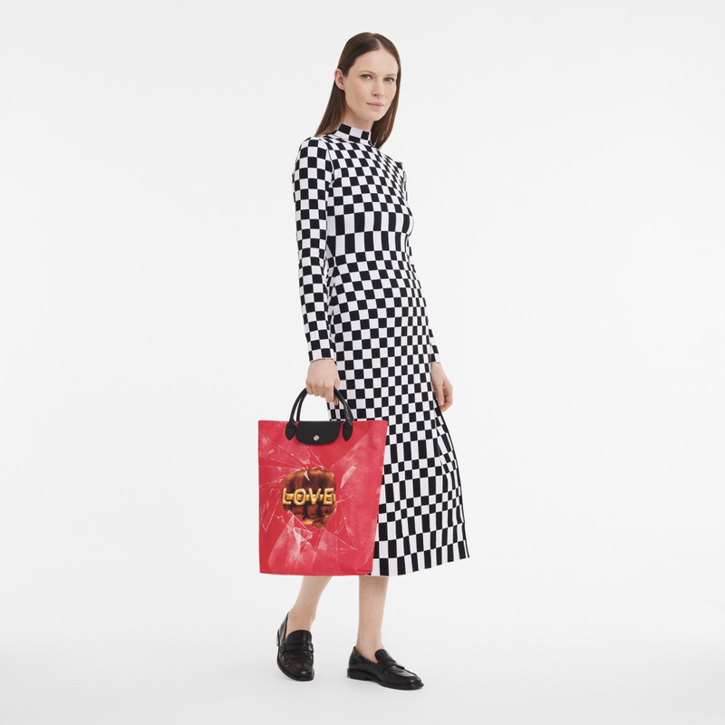 Longchamp Longchamp x ToiletPaper M Tote bag Red - Canvas outlook
