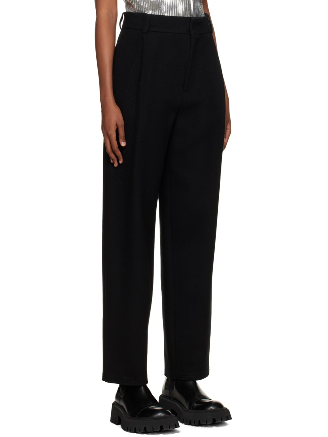 Black Wide Fit Trousers - 2