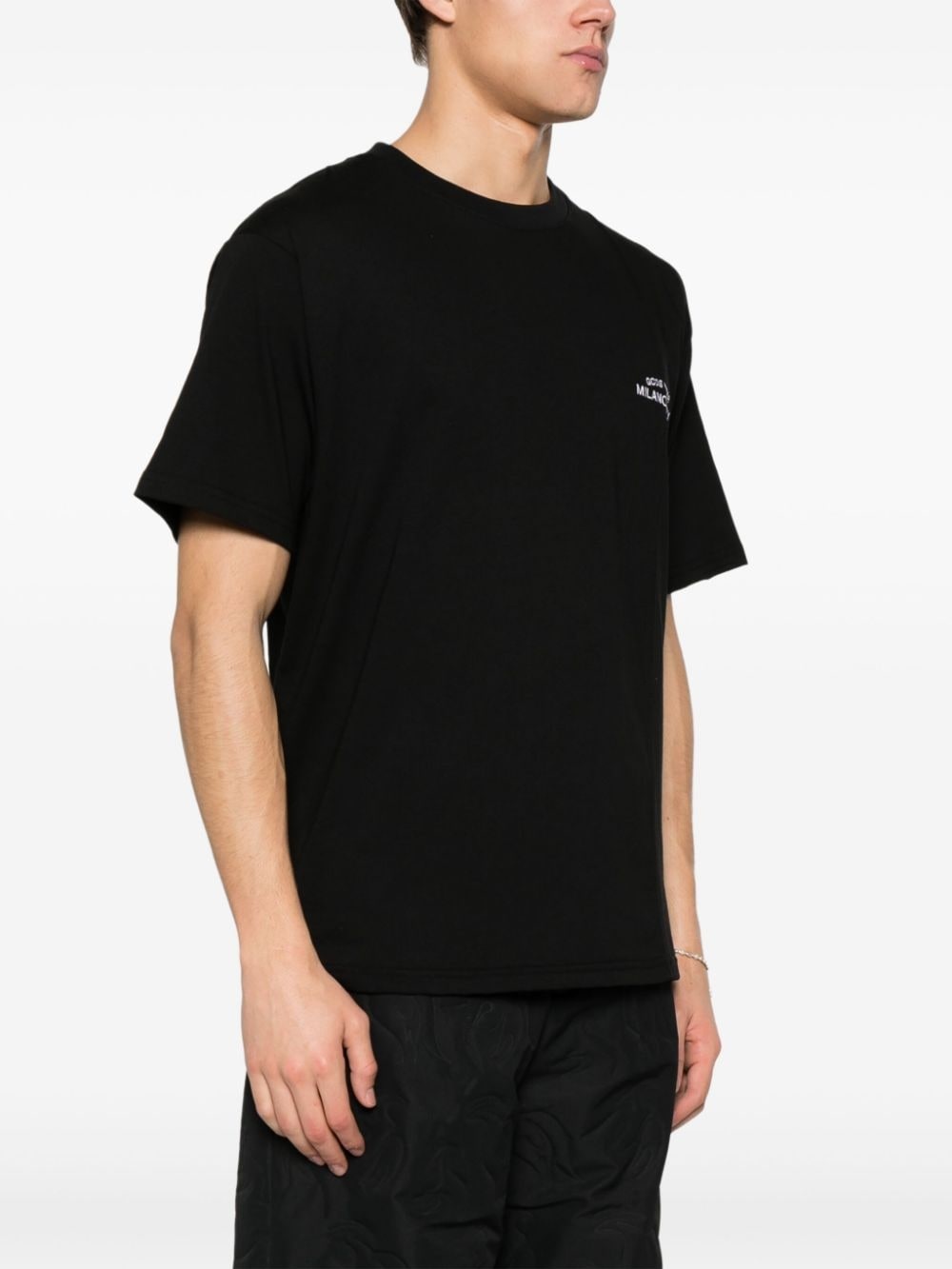 logo-embroidered cotton T-shirt - 3