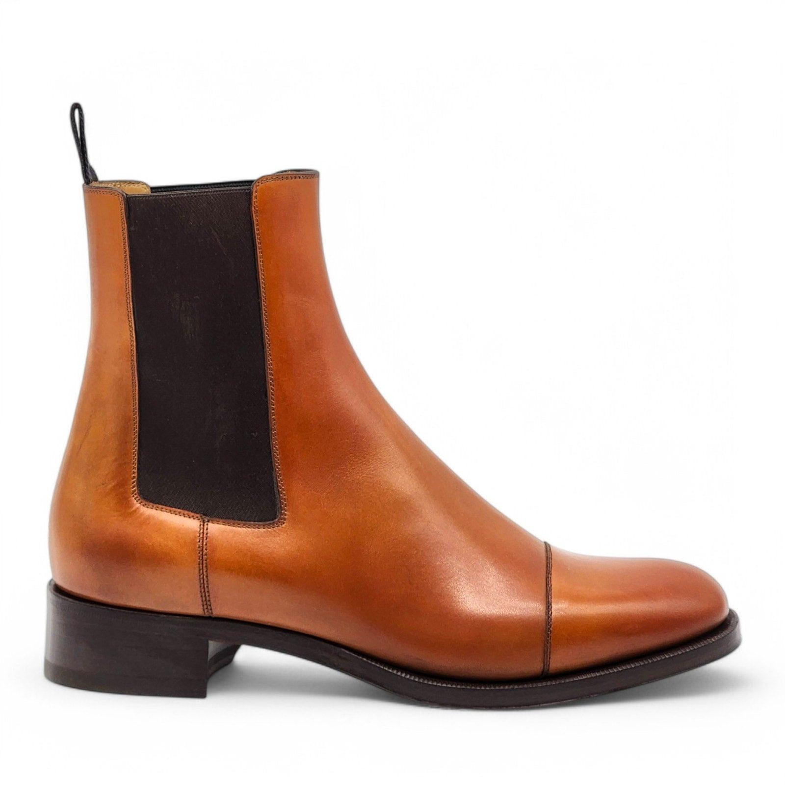 Christian Louboutin Antonio Chelsea Leather Boots Brown EU 40 US 7 - 2