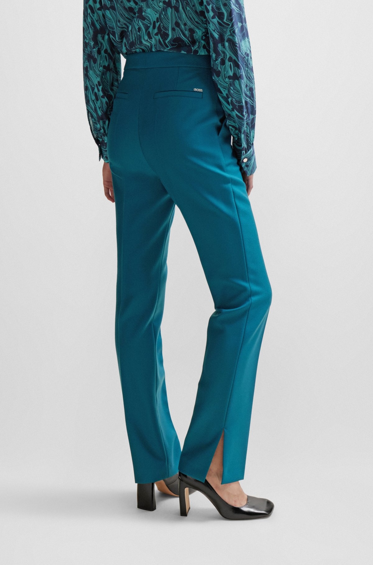 SLIM-FIT TROUSERS IN VIRGIN-WOOL TWILL - 4