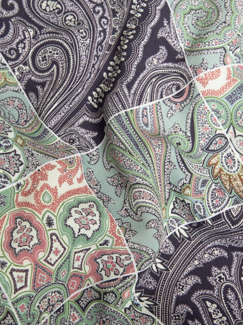 patchwork-print wraparound-style shirt - 6