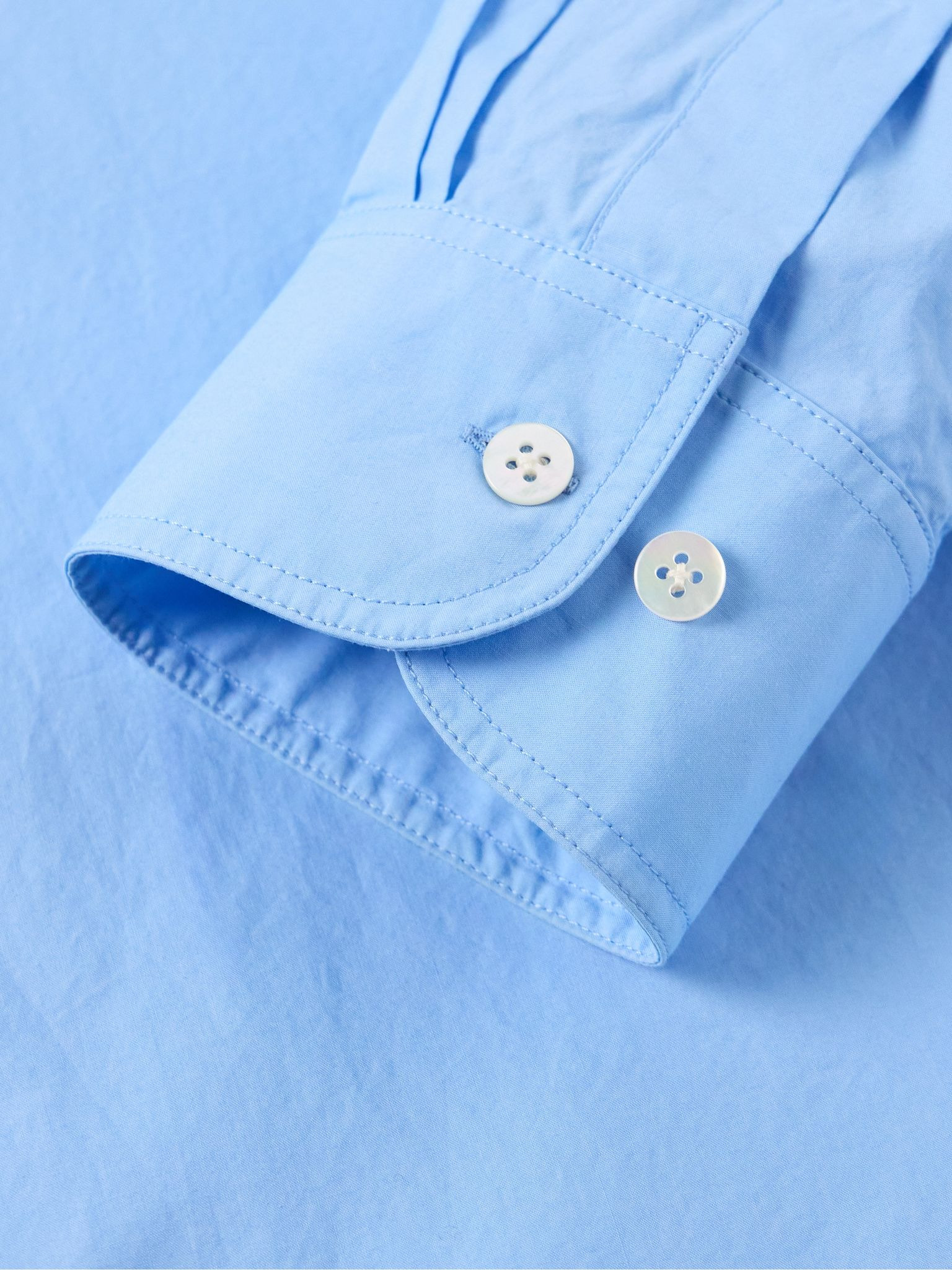 Miller Cotton-Poplin Shirt Blue - 5