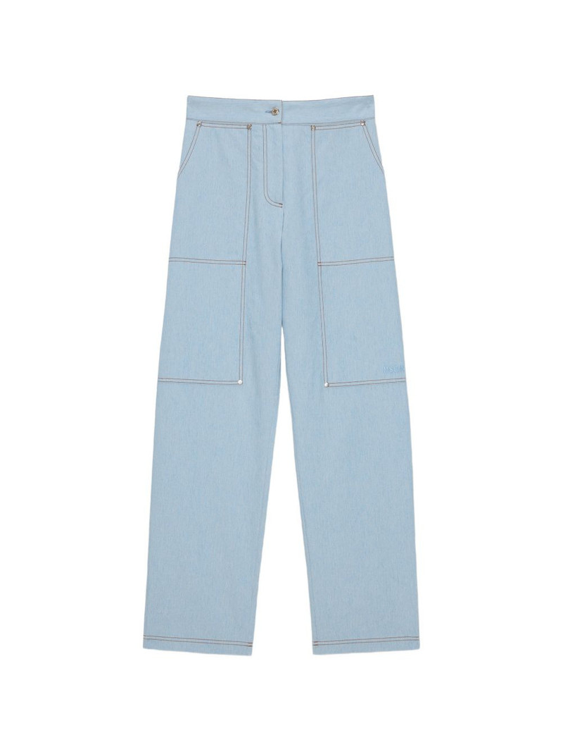 logo-embroidered jeans 1