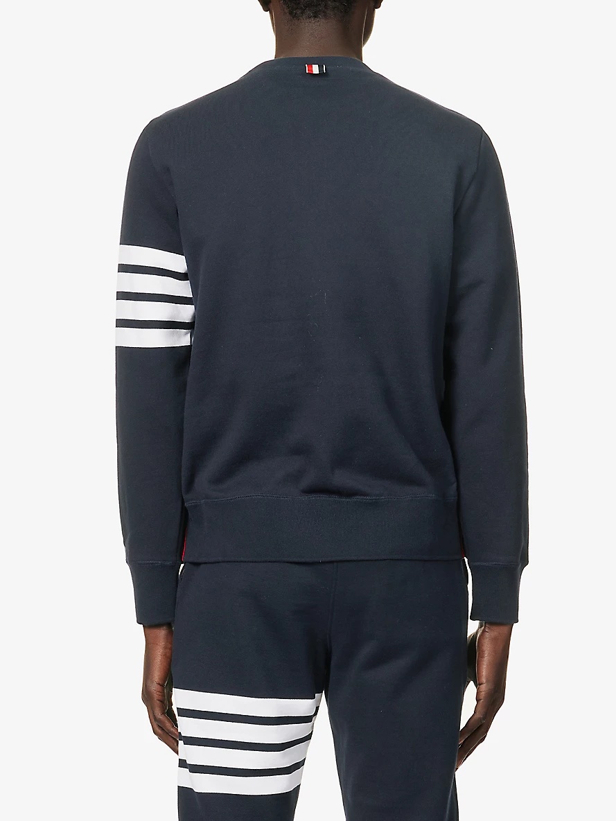 Classic brand-stripe cotton-jersey sweatshirt - 4