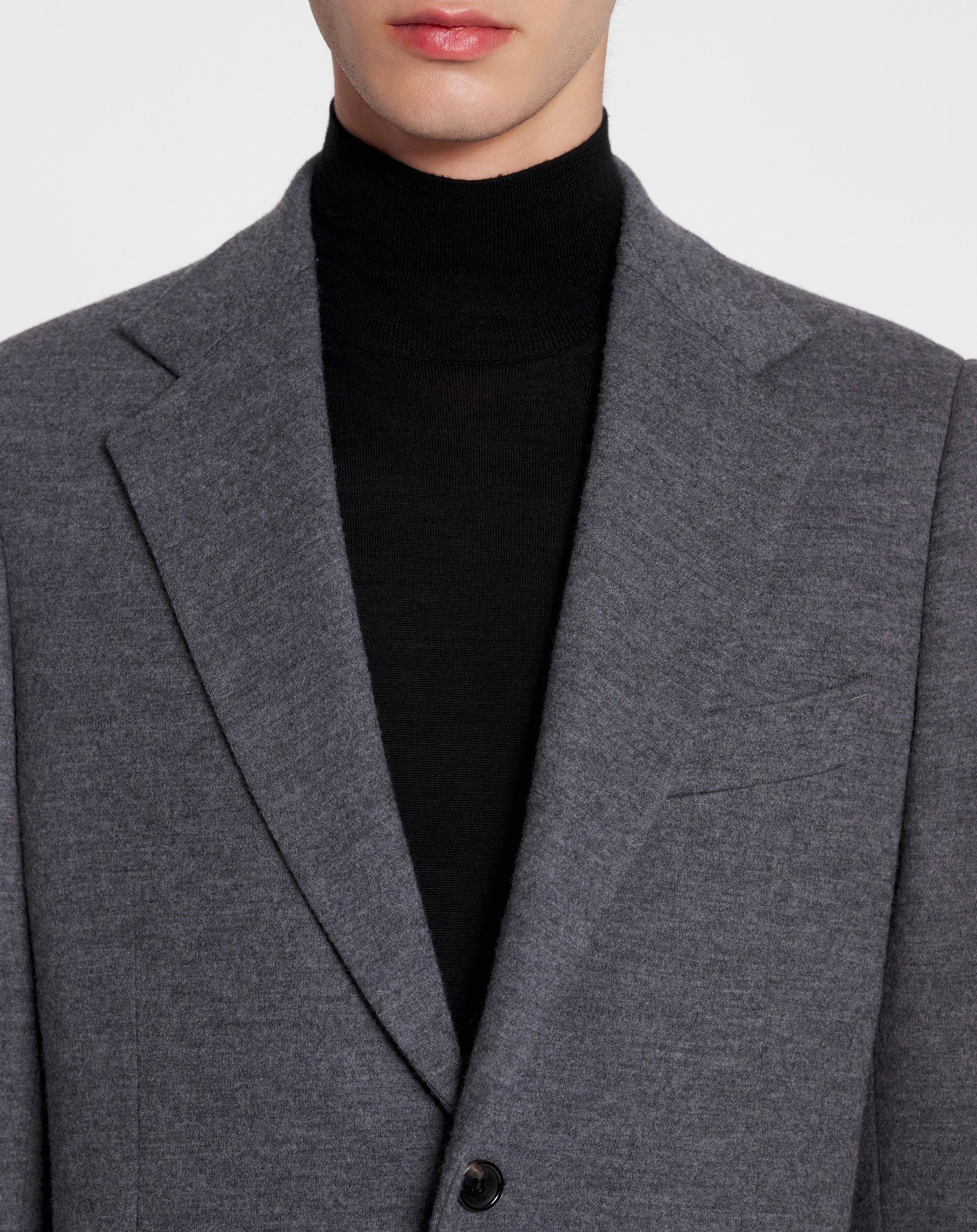 SINGLE-BREASTED PATCH POCKETS JACKET - 5