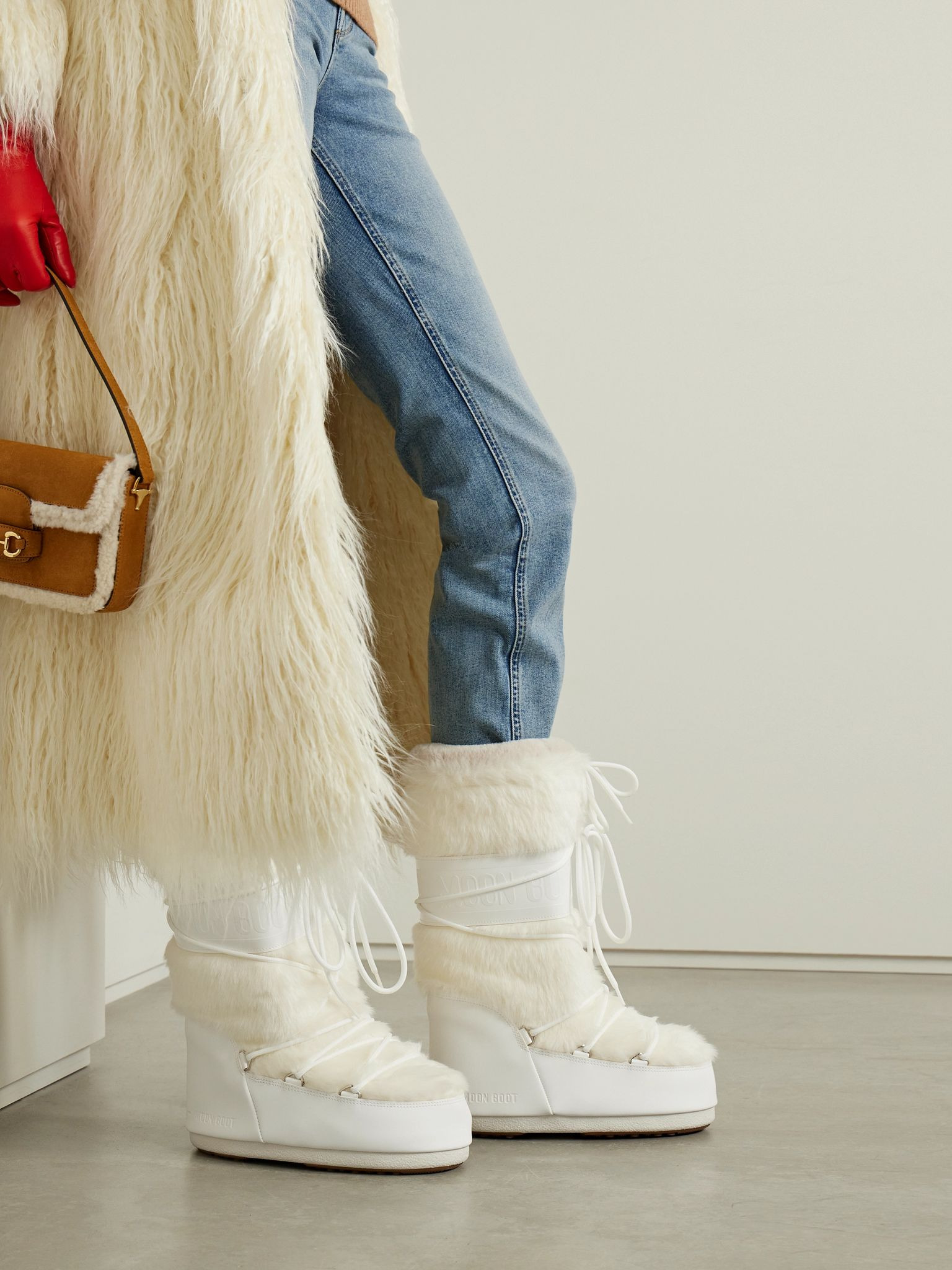 Icon faux fur and faux leather snow boots White - 2