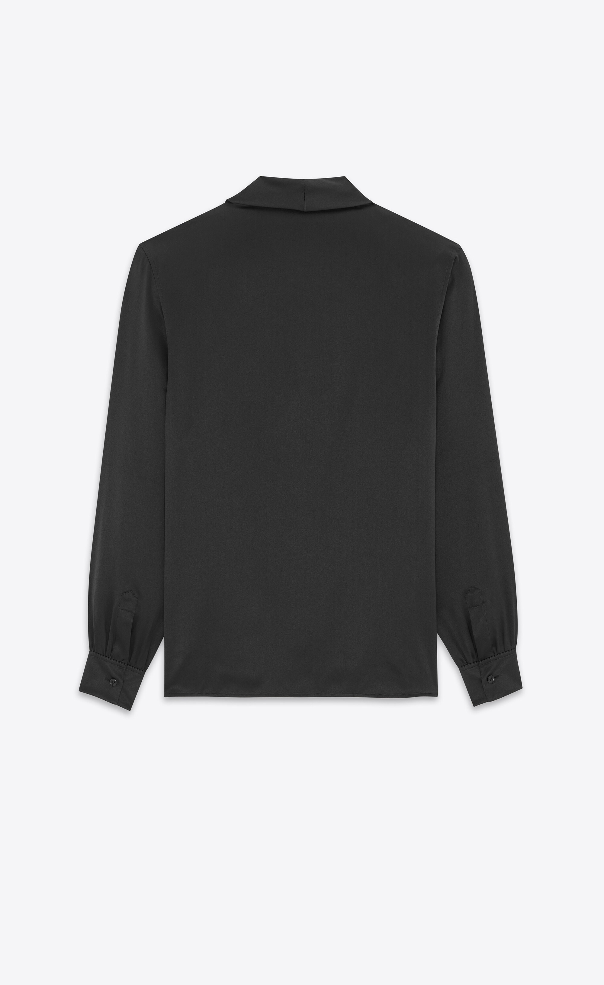 lavallière-neck shirt in silk satin - 4
