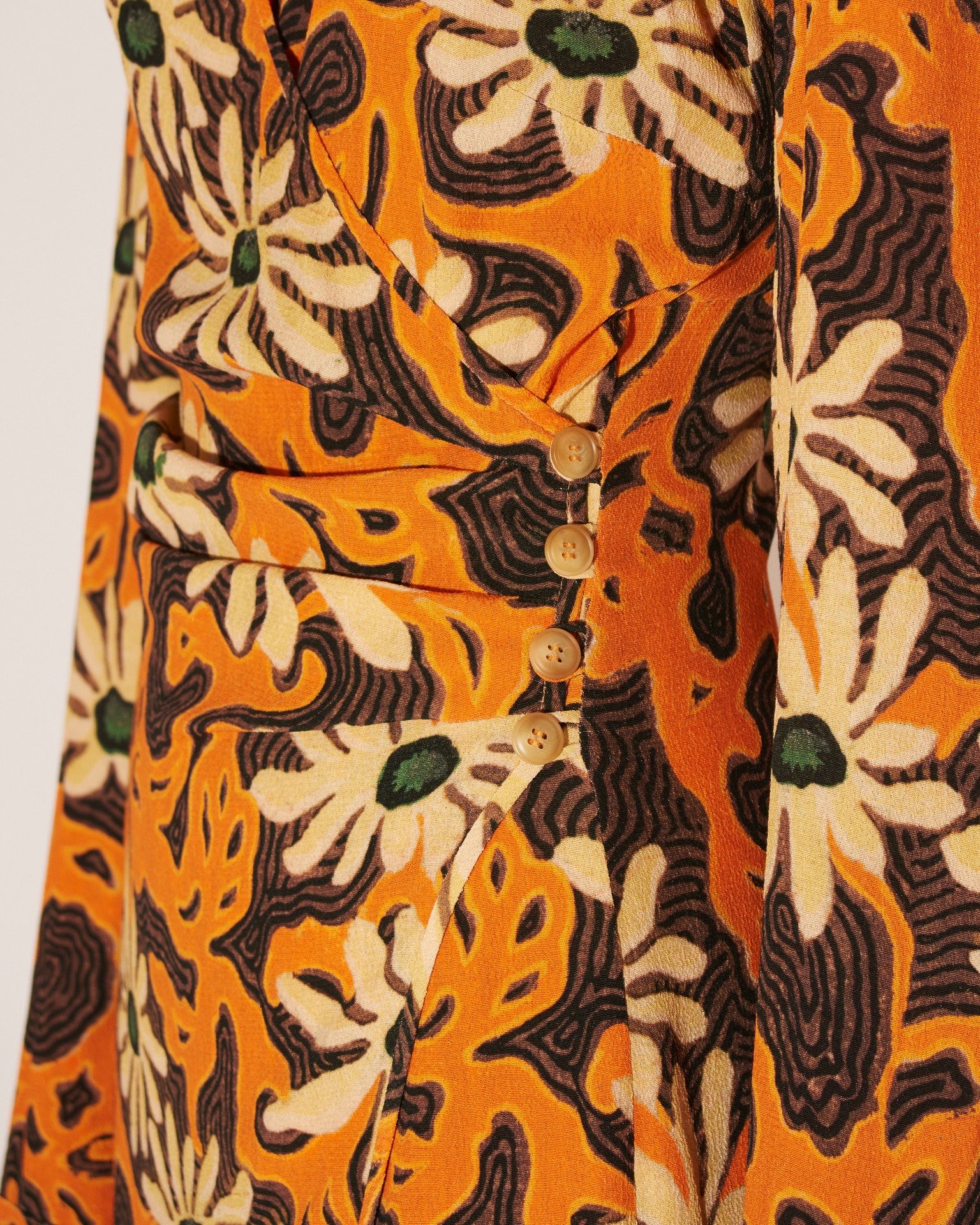 IRA - Crepe-viscose floral dress - Orange - 6