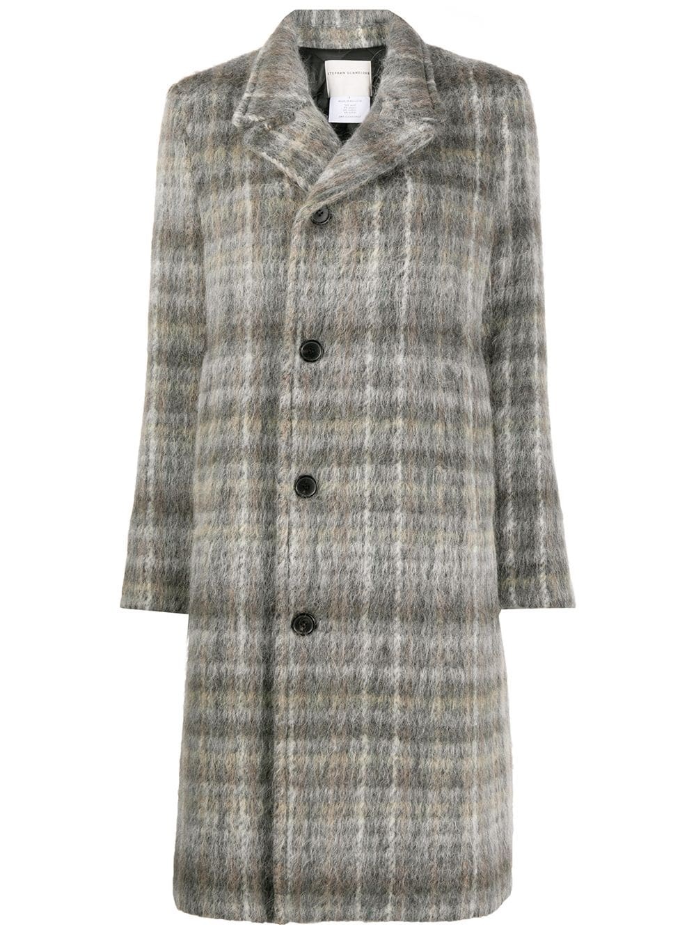 plaid double-breasted wool coat - 1