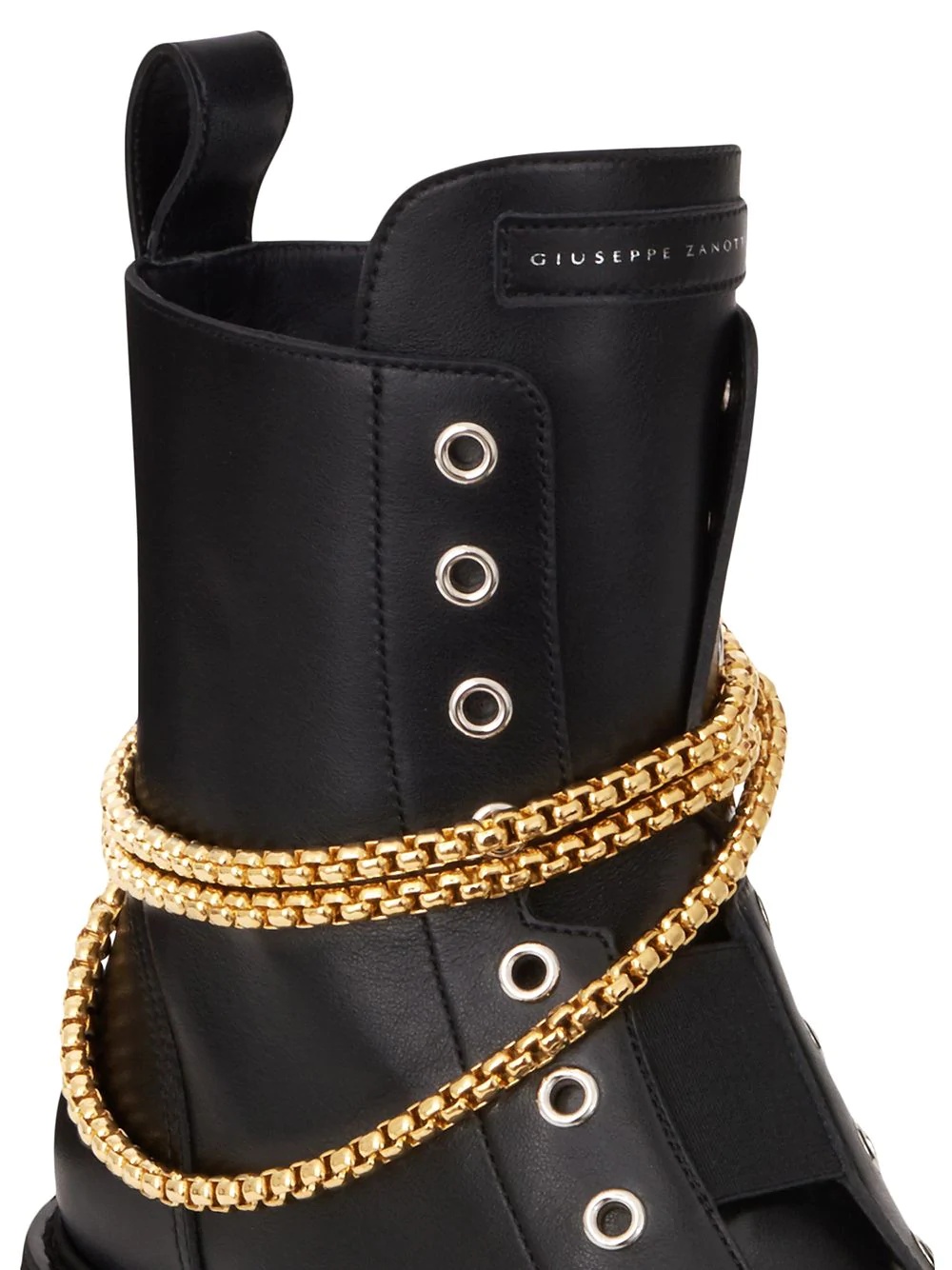 chain-trimmed combat boots - 4