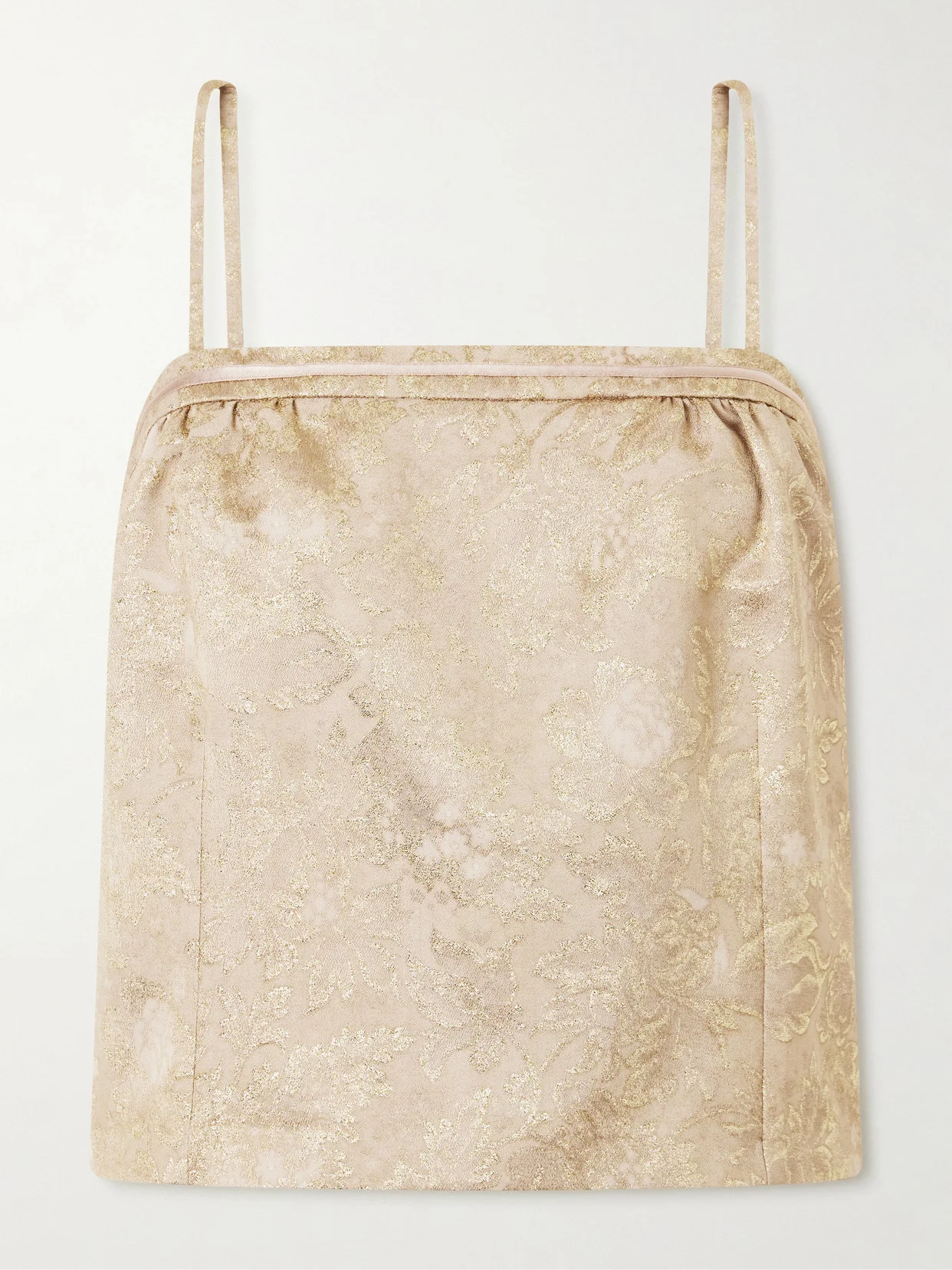 Metallic Floral-jacquard Tank - 1