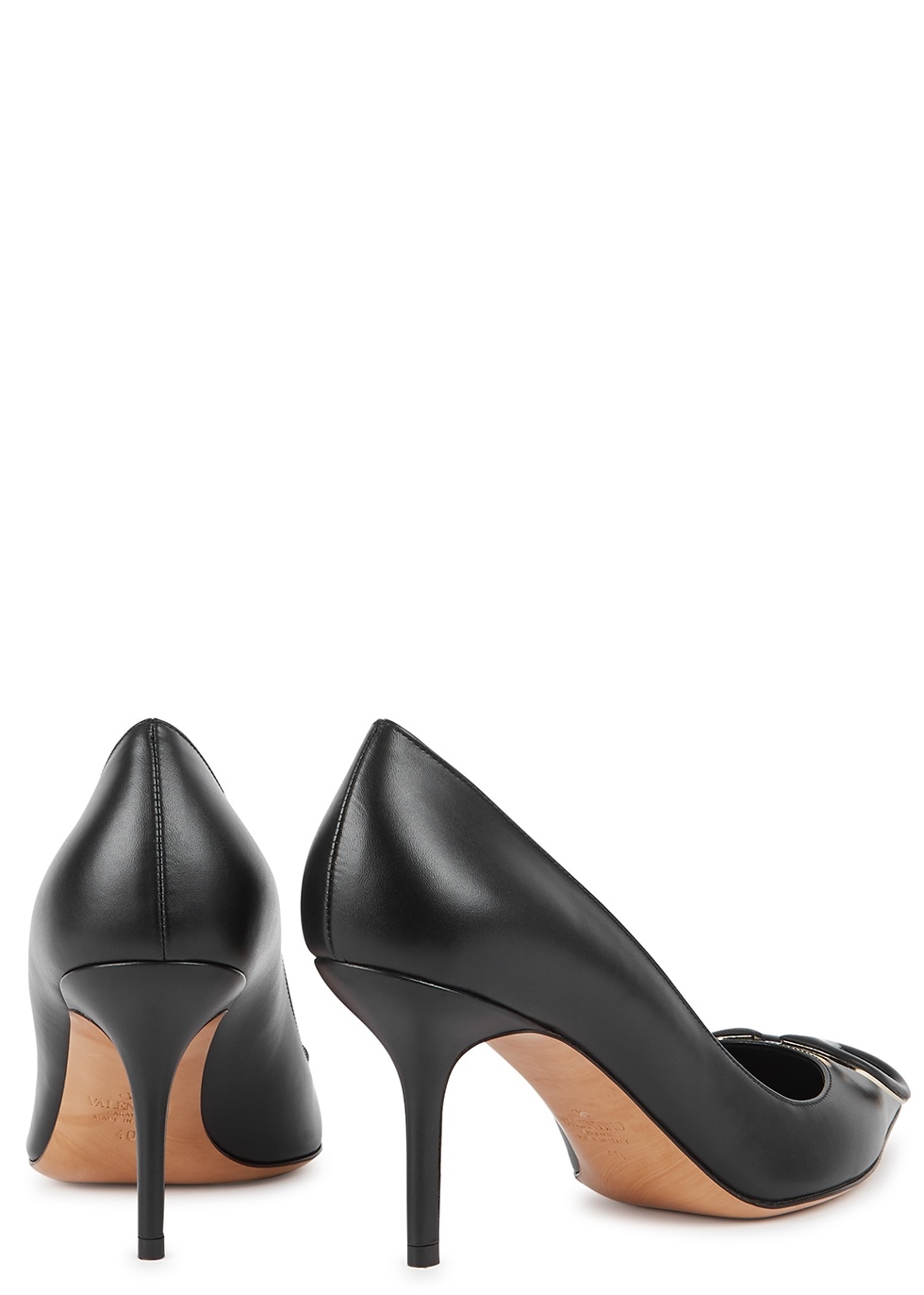 Valentino Garavani VLogo 80 black leather pumps - 3