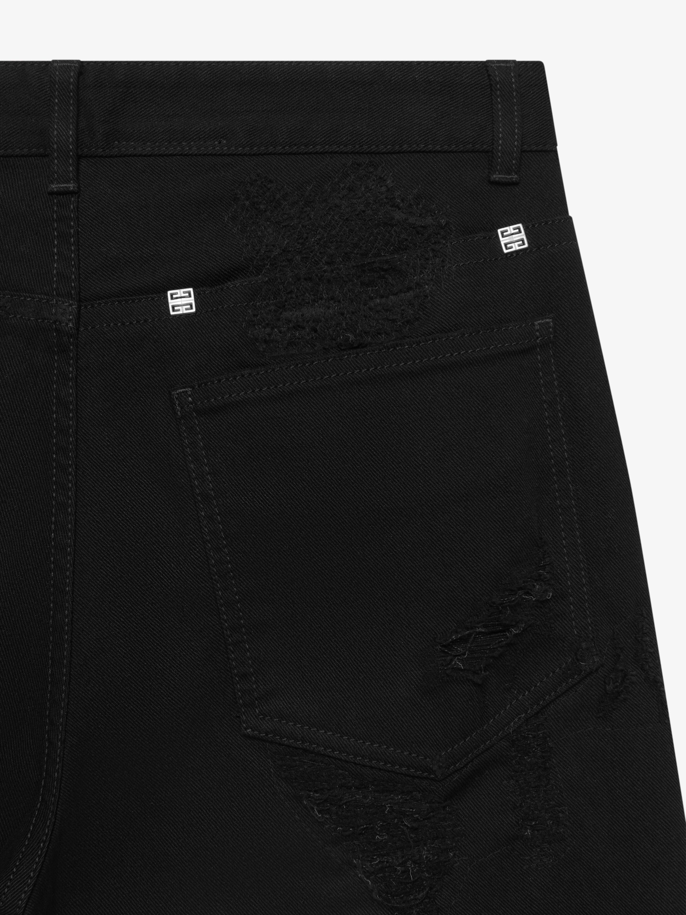 SLIM FIT JEANS IN DESTROYED DENIM - 6